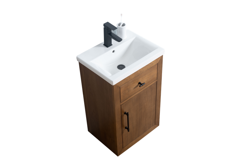 20 Inch Single Sink Bathroom Vanity in Tan with Marble Countertop - Vanity Art VA7020-T