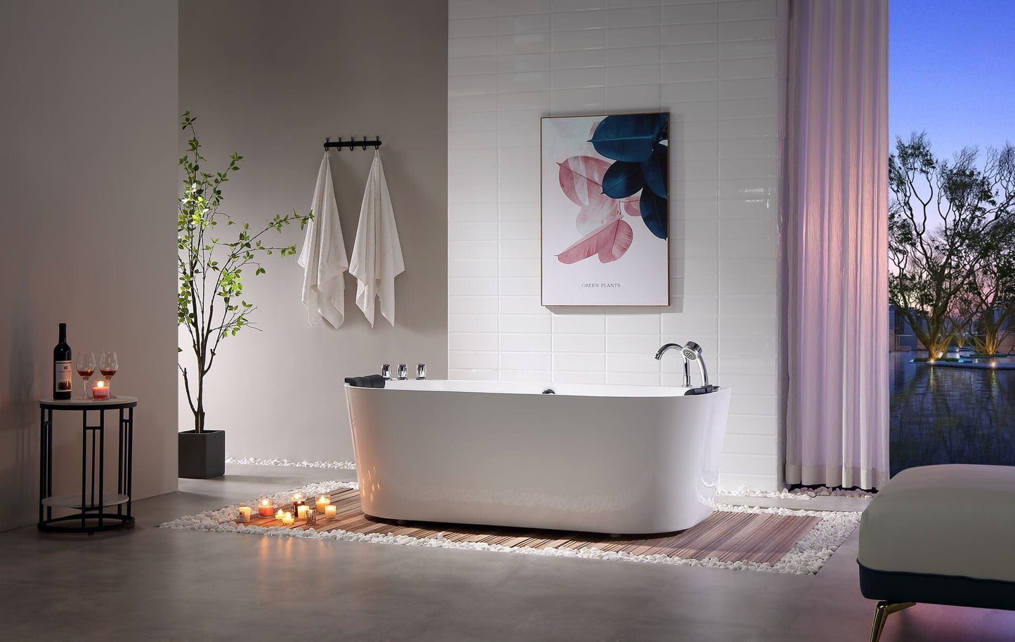 Empava EMPV-59AIS06 Empava - 59AIS06 59 in. Whirlpool Acrylic Alcove Bathtub