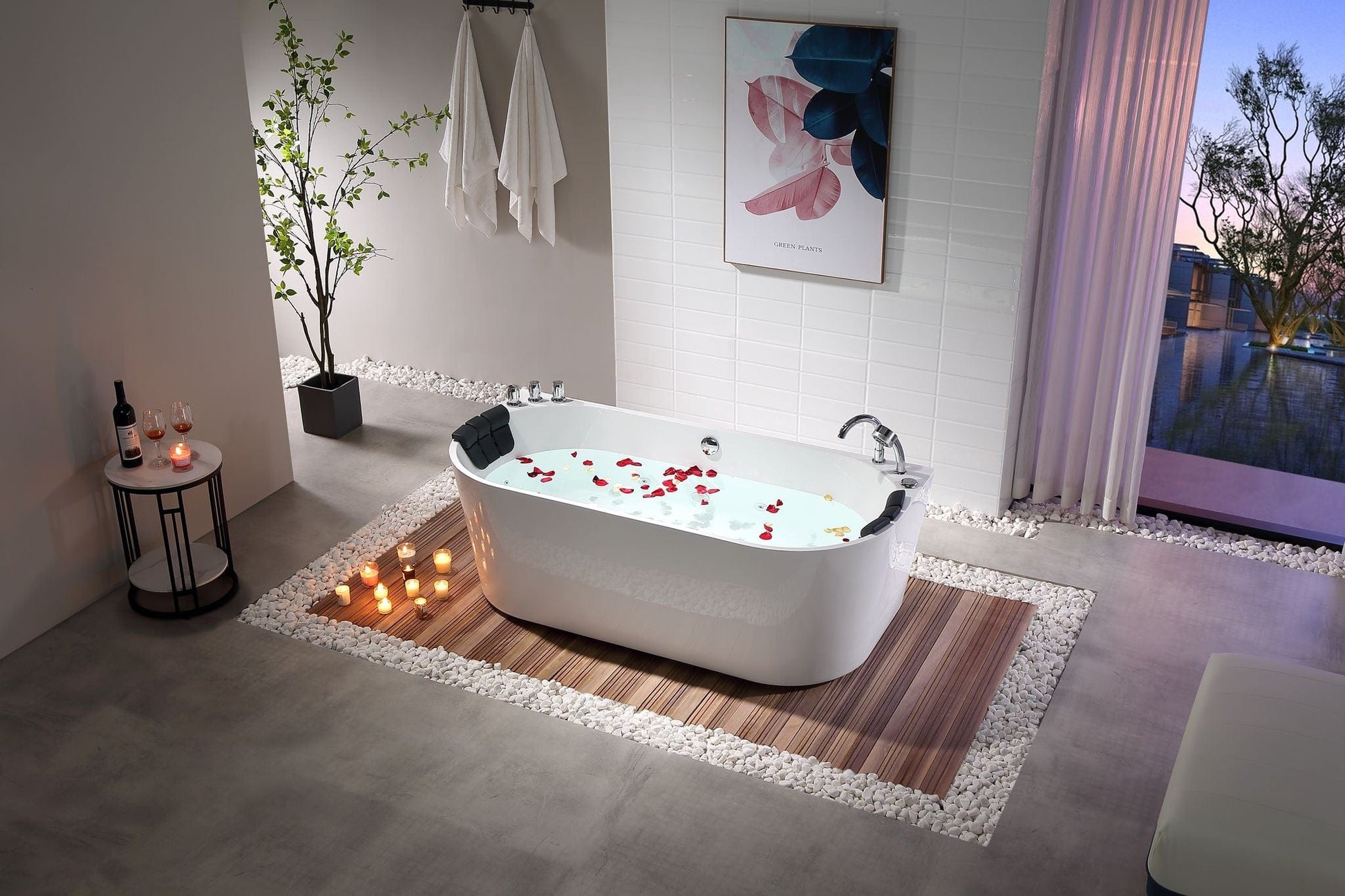 Empava EMPV-59AIS06 Empava - 59AIS06 59 in. Whirlpool Acrylic Alcove Bathtub