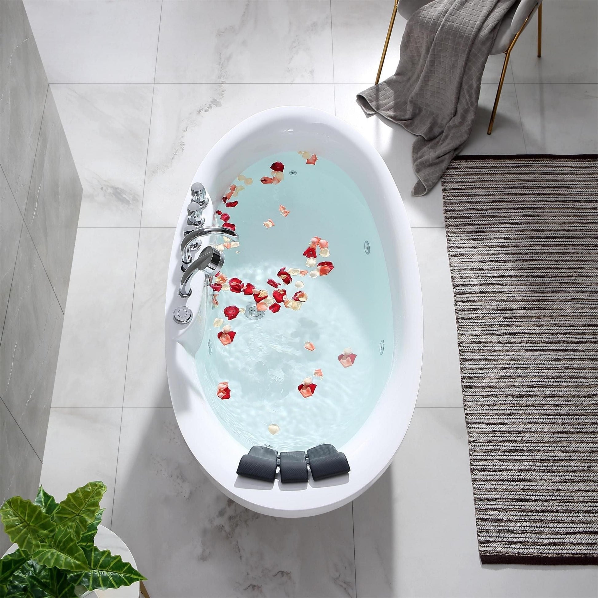 Empava EMPV-59AIS12 Empava - 59AIS12 59 in. Whirlpool Freestanding Acrylic Bathtub