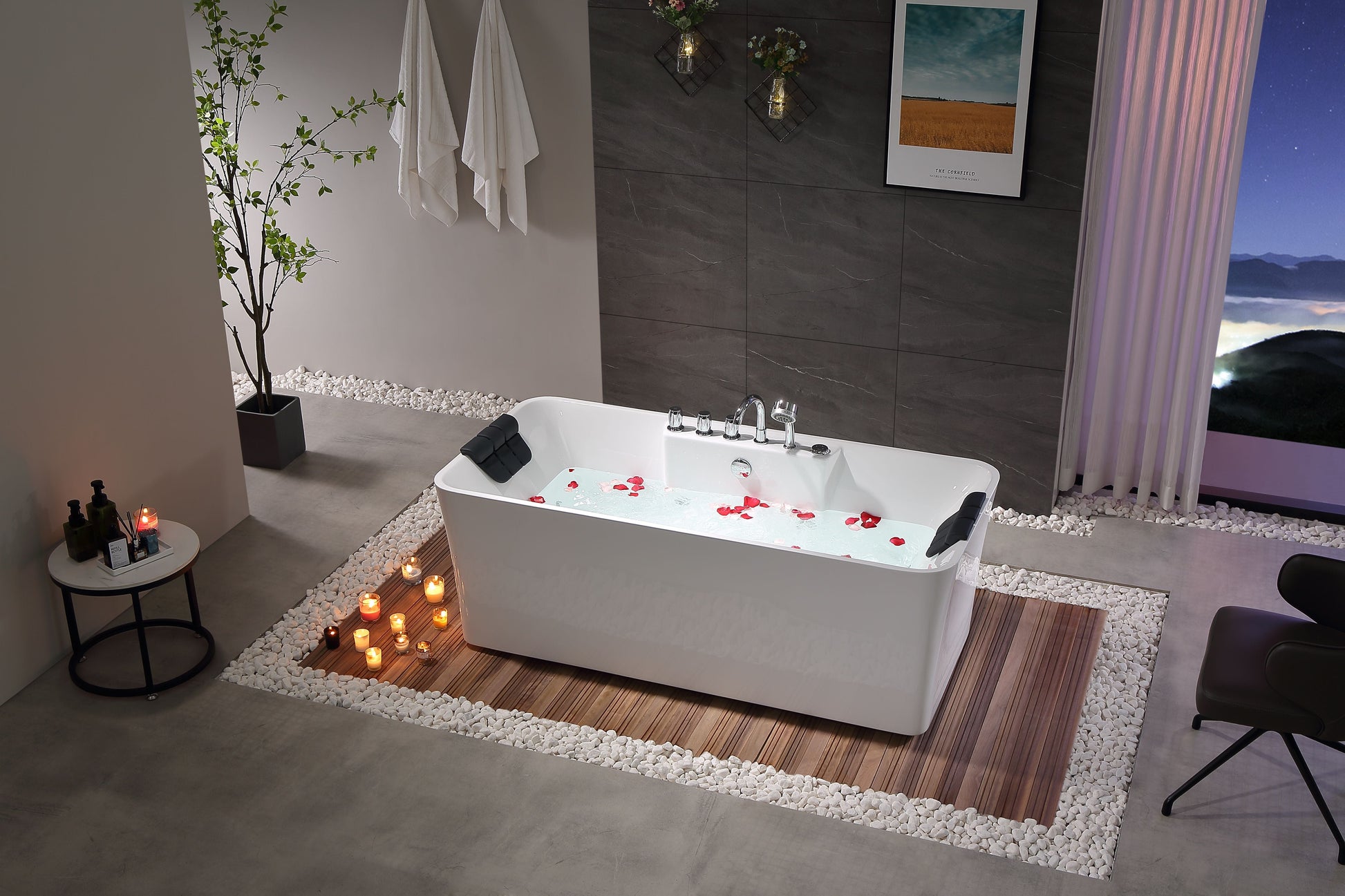 Empava EMPV-59AIS15 Empava - 59AIS15 59 in. Whirlpool Freestanding Bathtub