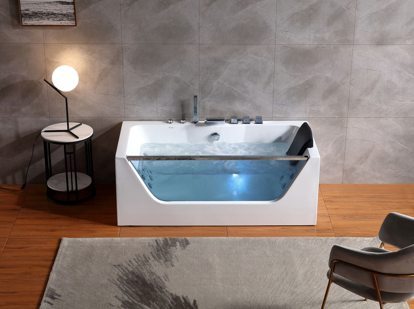 Empava EMPV-59JT408LED Empava - 59JT408LED - 59 in. Whirlpool Rectangular Bathtub