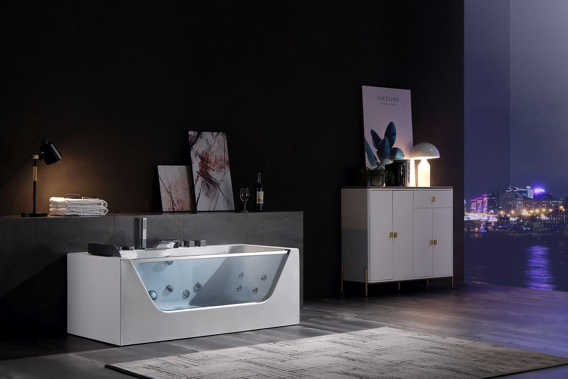 Empava EMPV-59JT408LED Empava - 59JT408LED - 59 in. Whirlpool Rectangular Bathtub