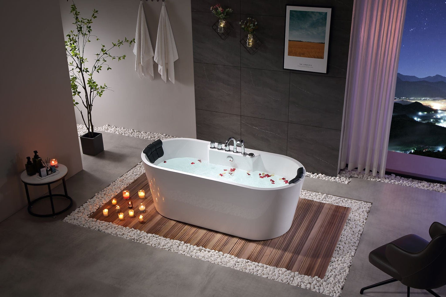 Empava EMPV-67AIS01 Empava - 67AIS01 67 in. Whirlpool Freestanding Bathtub