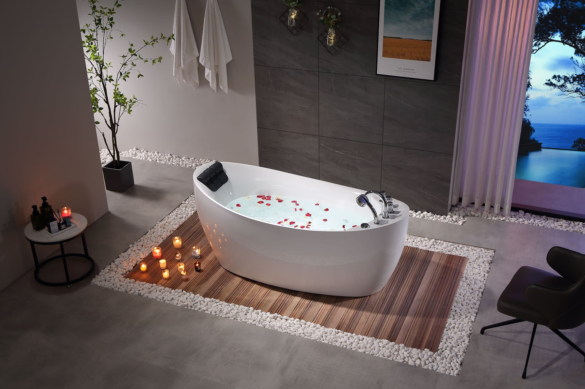 Empava EMPV-67AIS02 Empava - 67AIS02 67 in. Whirlpool Freestanding Bathtub