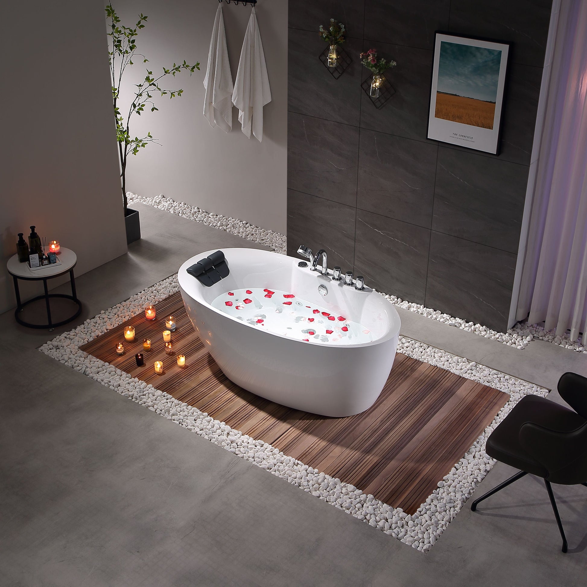 Empava EMPV-67AIS13 Empava - 67AIS13 67 in. Whirlpool Freestanding Acrylic Bathtub