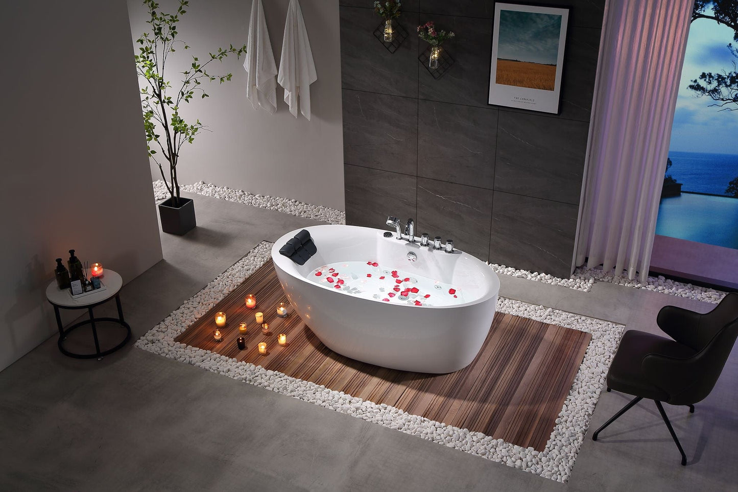 Empava EMPV-67AIS13 Empava - 67AIS13 67 in. Whirlpool Freestanding Acrylic Bathtub