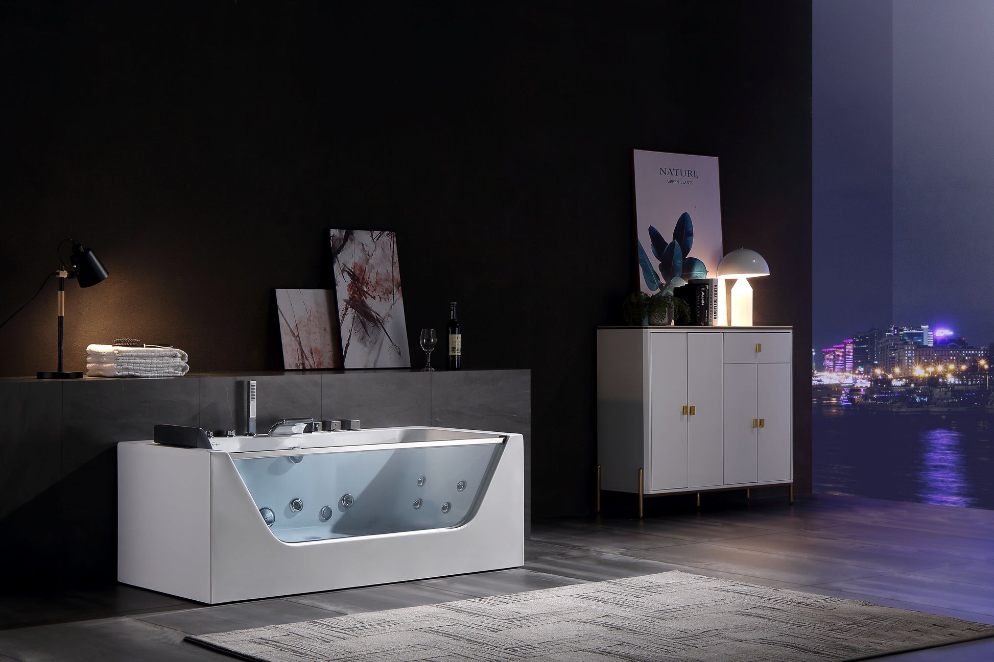 Empava EMPV-67JT408LED Empava - 67JT408LED 67 in. Whirlpool Rectangular Bathtub