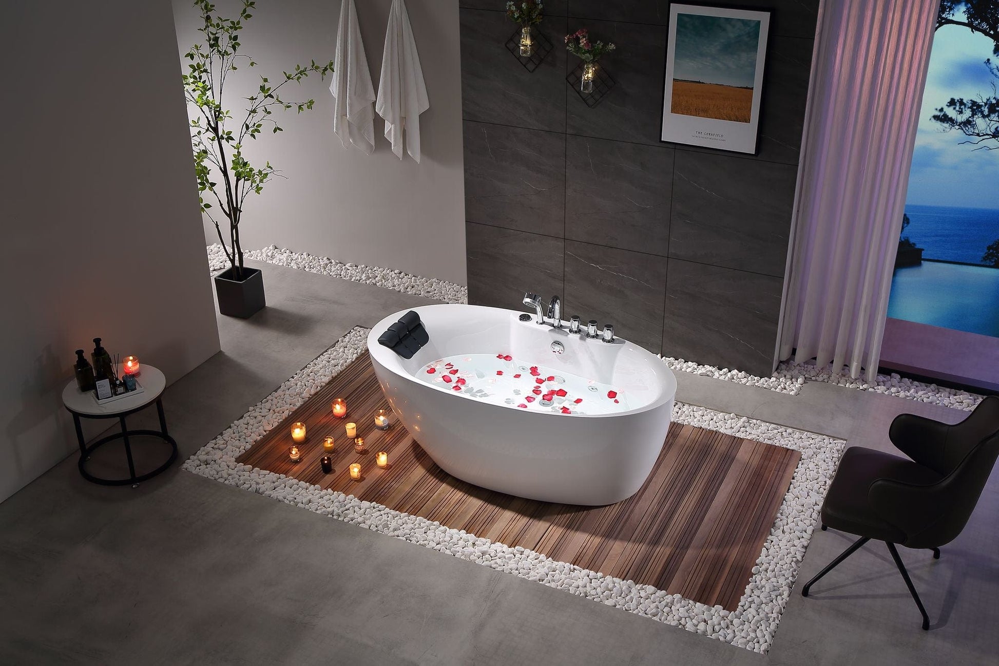 Empava EMPV-71AIS14 Empava - 71AIS14 71 in. Whirlpool Freestanding Acrylic Bathtub