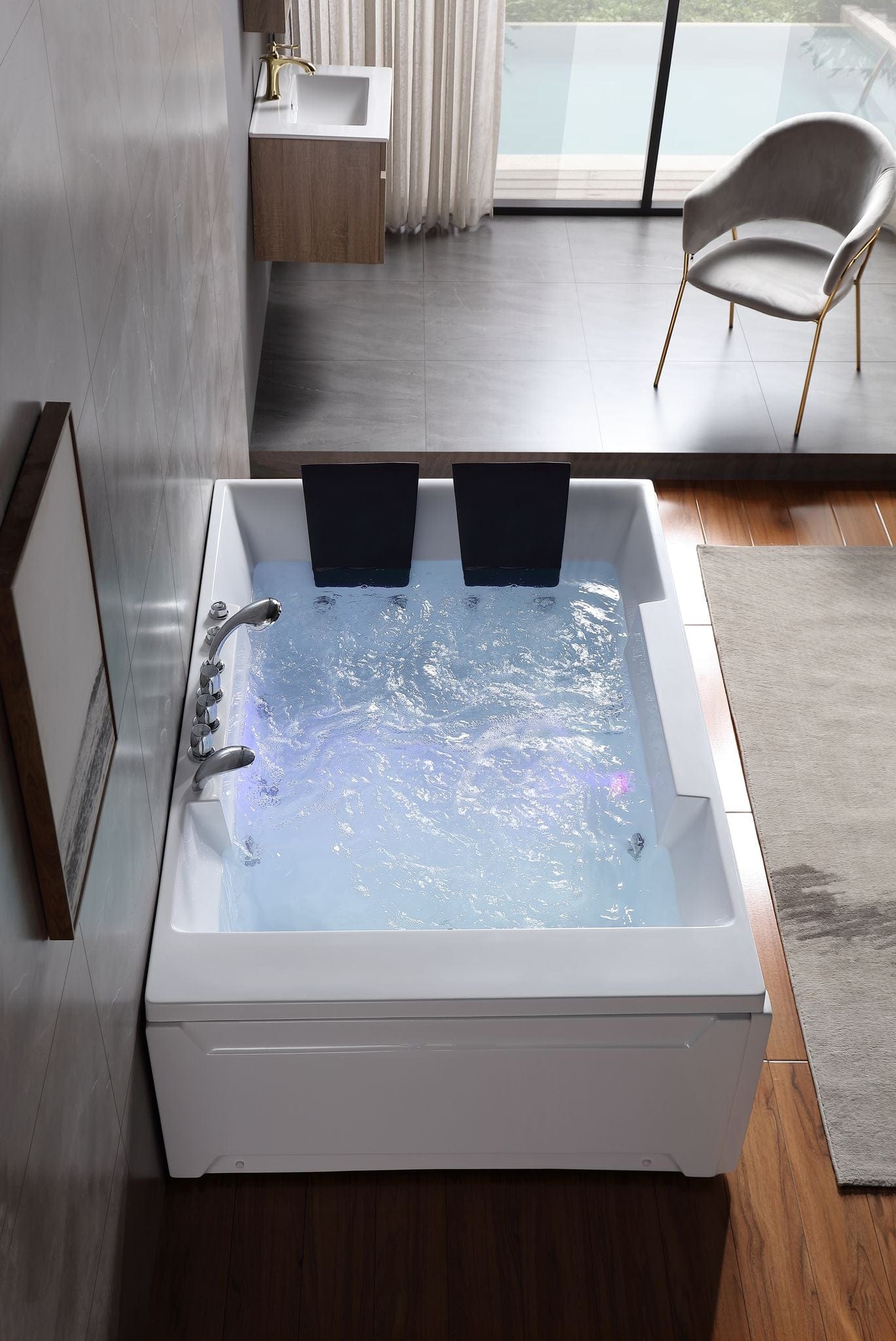 Empava EMPV-72JT367LED Empava - 72JT367LED 72 in. Whirlpool Rectangular Bathtub