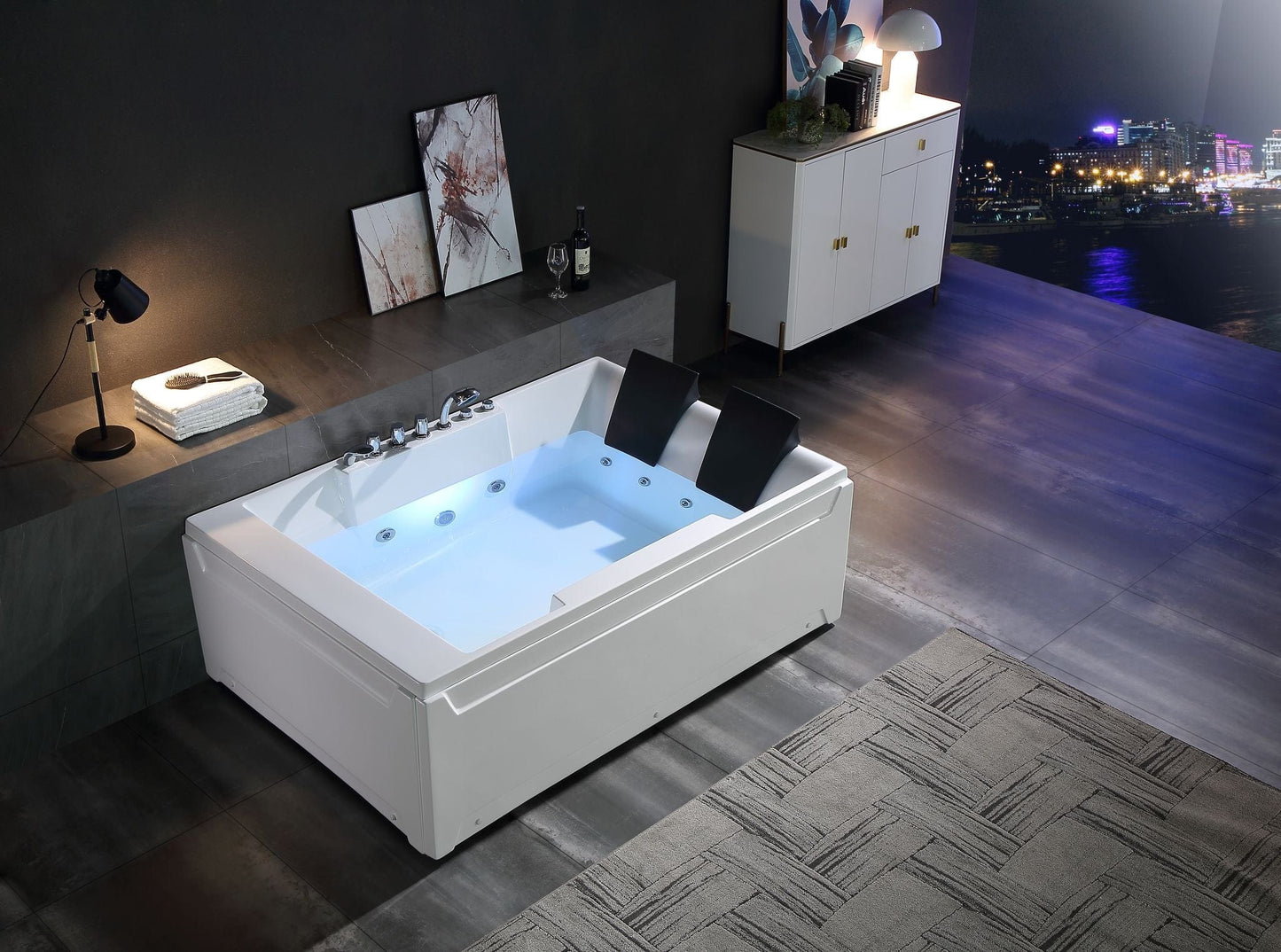 Empava EMPV-72JT367LED Empava - 72JT367LED 72 in. Whirlpool Rectangular Bathtub