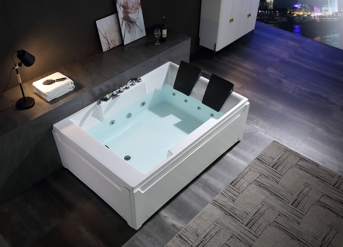 Empava EMPV-72JT367LED Empava - 72JT367LED 72 in. Whirlpool Rectangular Bathtub