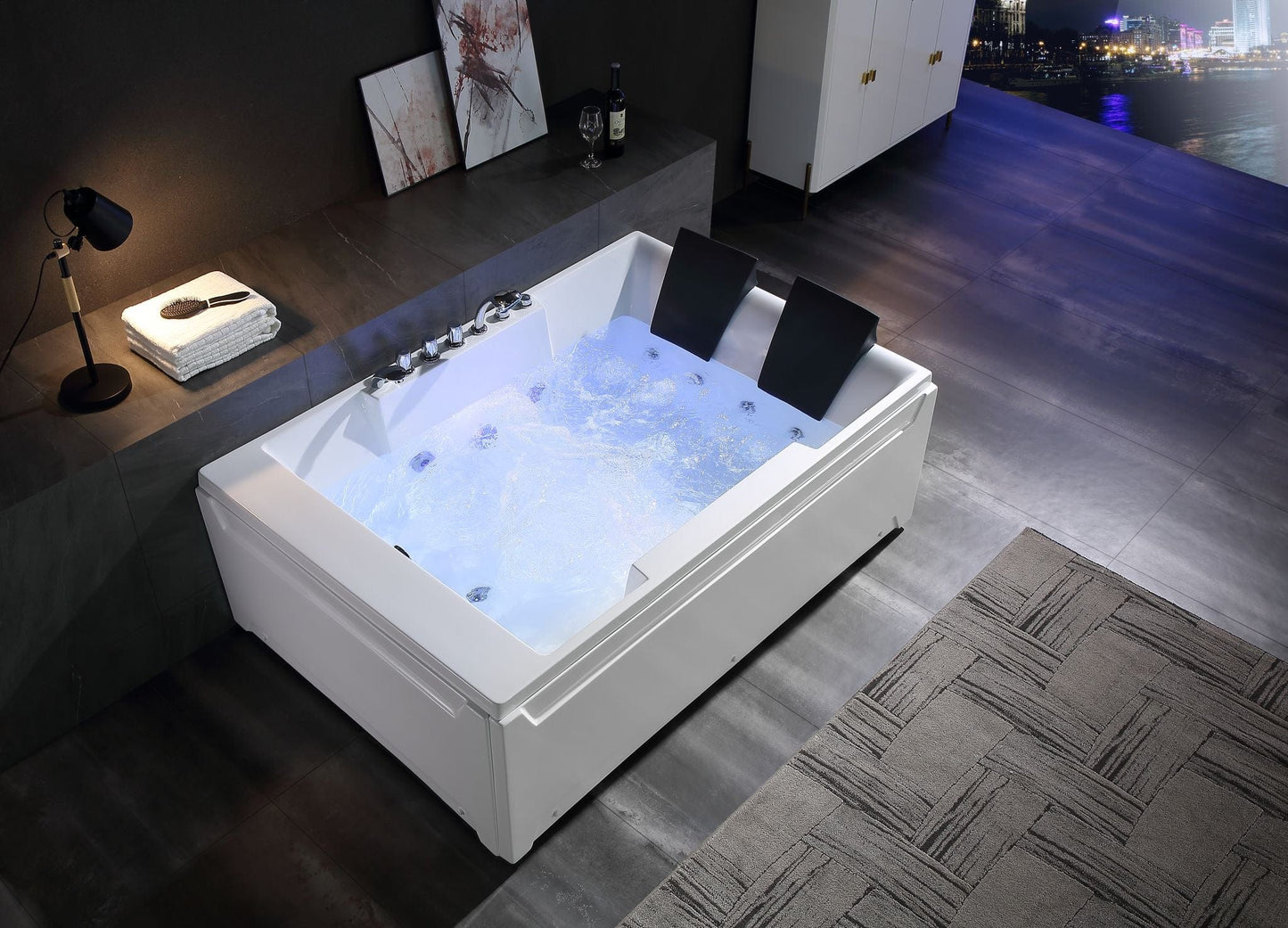 Empava EMPV-72JT367LED Empava - 72JT367LED 72 in. Whirlpool Rectangular Bathtub