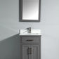 24 Inch Single Sink Bathroom Vanity in Gray with White Marble Countertop - Vanity Art VA1024G