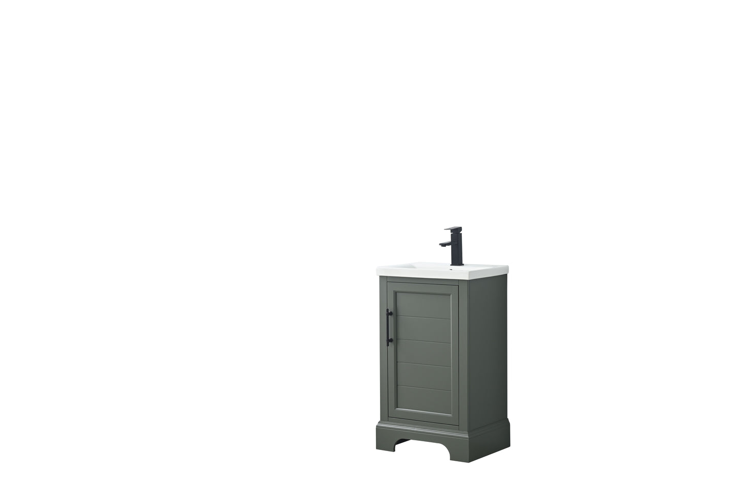 20 Inch Single Sink Bathroom Vanity in Vintage Green with Ceramic Sink and Countertop - Vanity Art VA5020-VG