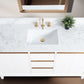 60 Inch Single Sink Bathroom Vanity in White with Marble Countertop - Vanity Art VA8060-SW