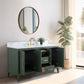 60 Inch Single Sink Bathroom Vanity in Vintage Green with Marble Countertop - Vanity Art VA9060-SVG