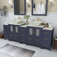 84 Inch Double Sink Bathroom Vanity in Blue with Marble Countertop - Vanity Art VA3124-84B