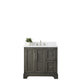 36 Inch Single Sink Bathroom Vanity in Gray with Marble Countertop & Backsplash - Vanity Art VA5036-SG