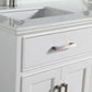 60 Inch Double Sink Bathroom Vanity in White with White Marble Countertop - Vanity Art VA1060DW