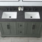 54 Inch Double Sink Bathroom Vanity in Vintage Green with Marble Countertop & Backsplash - Vanity Art VA5054-VG