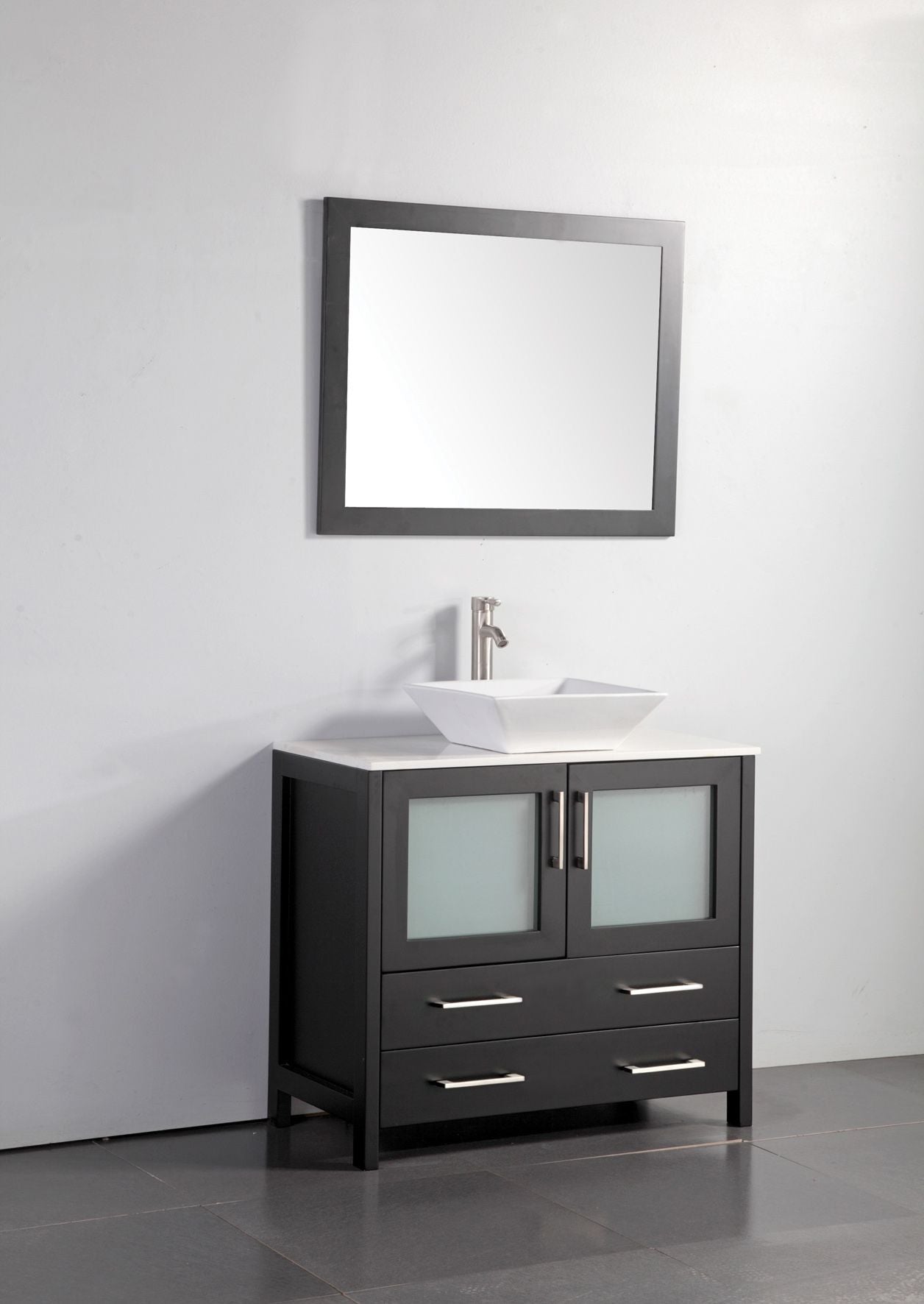 36 Inch Single Sink Bathroom Vanity in Espresso with Marble Countertop - Vanity Art VA3136E