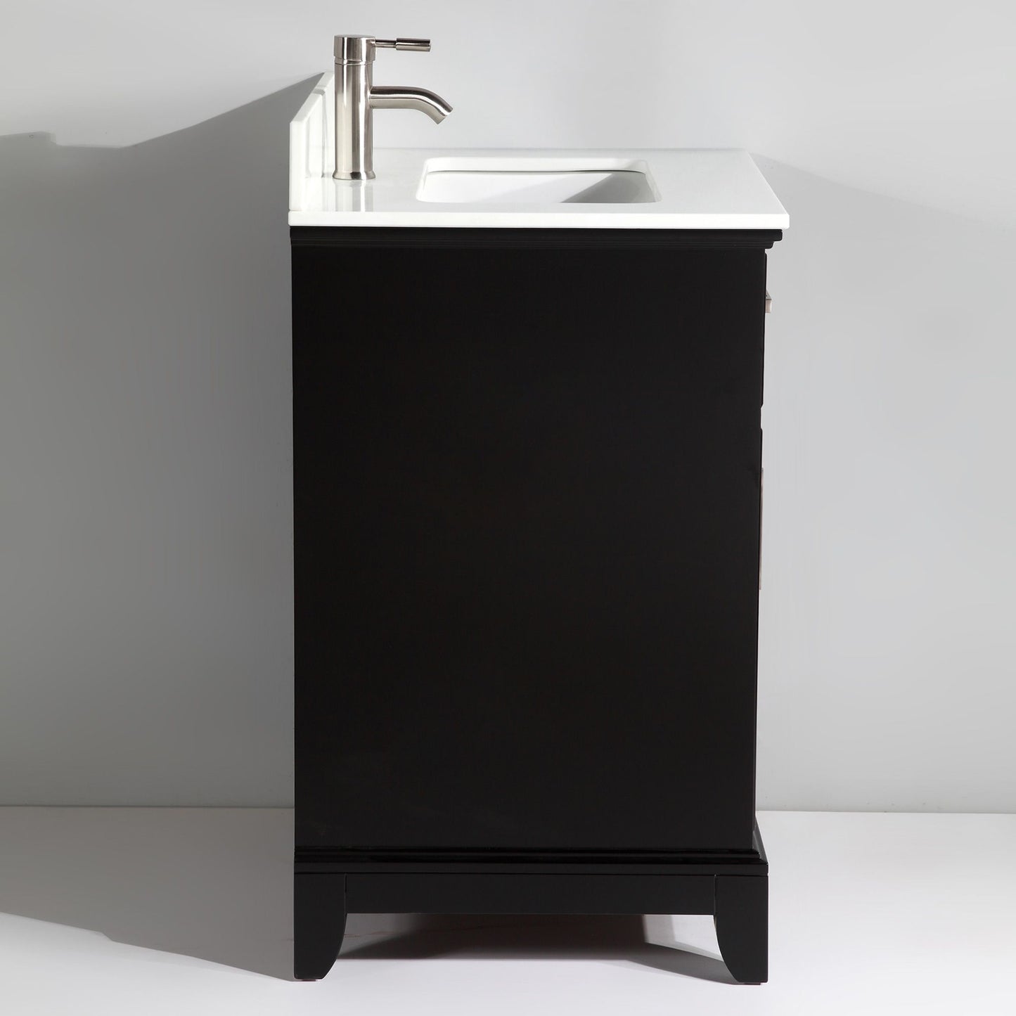 30 Inch Single Sink Bathroom Vanity in Espresso with White Marble Countertop - Vanity Art VA1030E