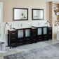 108 Inch Double Sink Bathroom Vanity in Espresso with Ceramic Countertop - Vanity Art VA3036-108E