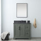 36 Inch Single Sink Bathroom Vanity in Vintage Green with Marble Countertop & Backsplash - Vanity Art VA5036-VG