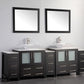 96 Inch Double Sink Bathroom Vanity in Espresso with Marble Countertop - Vanity Art VA3130-96E