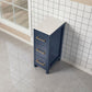 12 Inch Bathroom Vanity Cabinet in Blue with Marble Countertop - Vanity Art VA3012B