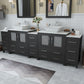 96 Inch Double Sink Bathroom Vanity in Espresso with Marble Countertop - Vanity Art VA3130-96E