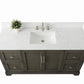 60 Inch Single Sink Bathroom Vanity in Gray with Marble Countertop & Backsplash - Vanity Art VA5060-SSG