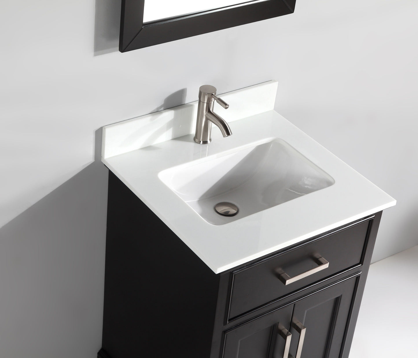 30 Inch Single Sink Bathroom Vanity in Espresso with White Marble Countertop - Vanity Art VA1030E