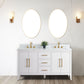 60 Inch Double Sink Bathroom Vanity in White with Marble Countertop - Vanity Art VA9060-DW