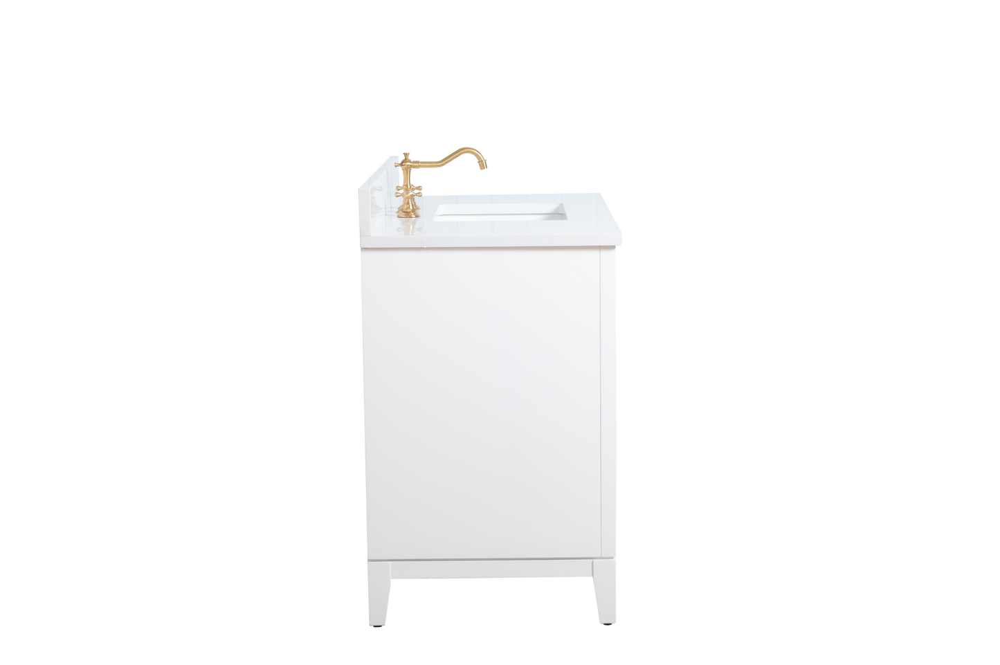 42 Inch Single Sink Bathroom Vanity in White with Marble Countertop - Vanity Art VA8042-W