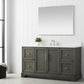 60 Inch Single Sink Bathroom Vanity in Gray with Marble Countertop & Backsplash - Vanity Art VA5060-SSG