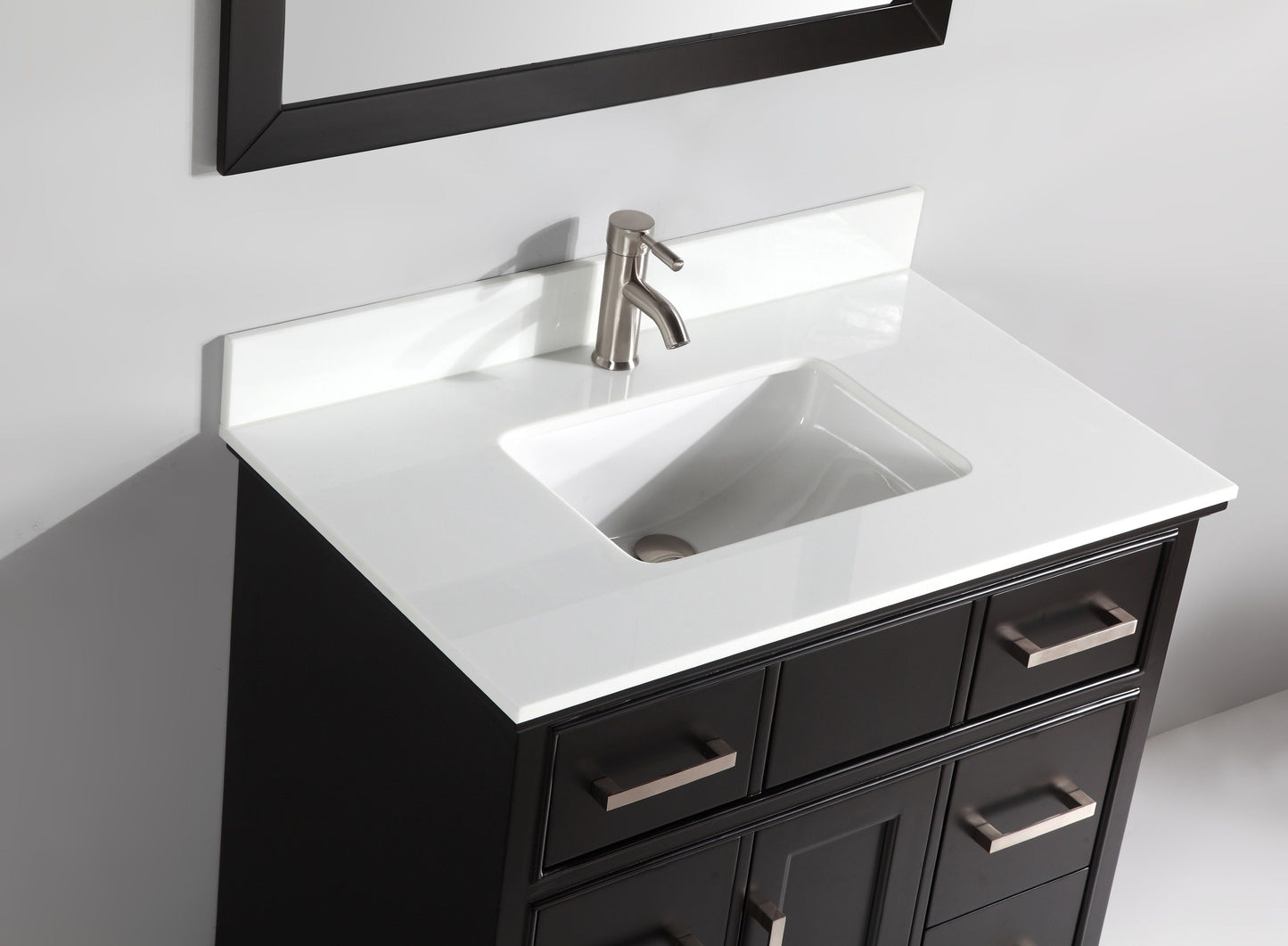 36 Inch Single Sink Bathroom Vanity in Espresso with White Marble Countertop - Vanity Art VA1036E