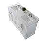 60 Inch Double Sink Bathroom Vanity in White with Marble Countertop & Backsplash - Vanity Art VA5060-DW