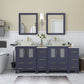 72 Inch Double Sink Bathroom Vanity in Blue with Marble Countertop - Vanity Art VA3124-72B