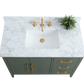 42 Inch Single Sink Bathroom Vanity in Vintage Green with Marble Countertop - Vanity Art VA9042-VG