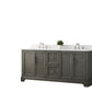 72 Inch Double Sink Bathroom Vanity in Gray with Marble Countertop & Backsplash - Vanity Art VA5072-DSG