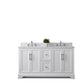 60 Inch Double Sink Bathroom Vanity in White with Marble Countertop & Backsplash - Vanity Art VA5060-DW