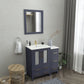 36 Inch Single Sink Bathroom Vanity in Blue with Ceramic Countertop - Vanity Art VA3024-36B