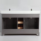 60 Inch Double Sink Bathroom Vanity in Gray with White Marble Countertop - Vanity Art VA1060DG