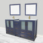 72 Inch Double Sink Bathroom Vanity in Blue with Ceramic Countertop - Vanity Art VA3030-72B