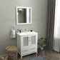 30 Inch Single Sink Bathroom Vanity in White with Ceramic Countertop - Vanity Art VA3030W