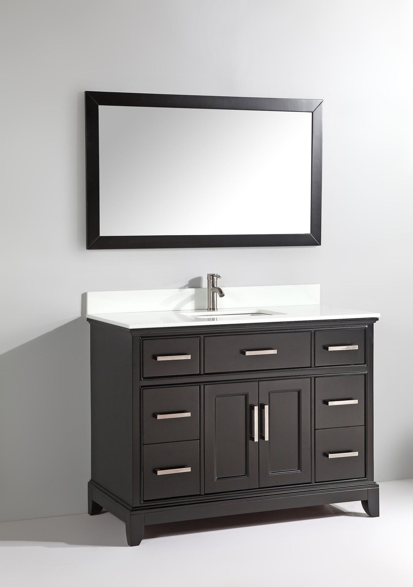 60 Inch Single Sink Bathroom Vanity in Espresso with White Marble Countertop - Vanity Art VA1060SE