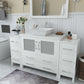 60 Inch Single Sink Bathroom Vanity in White with Marble Countertop - Vanity Art VA3136-60W