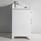 24 Inch Single Sink Bathroom Vanity in White with White Marble Countertop - Vanity Art VA1024W